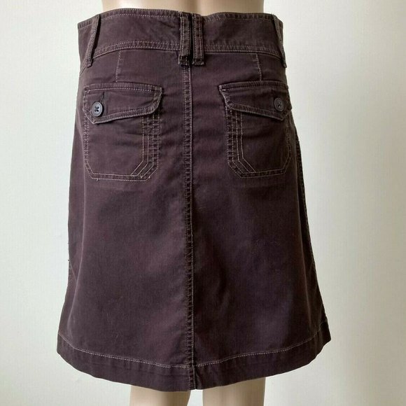 Old Navy Skirt Stretch Size 0 Short Mini Brown Corduroy Cotton Zip Pockets - Picture 3 of 12